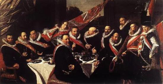 哈尔斯《圣乔治军团的官员盛宴》 1616年