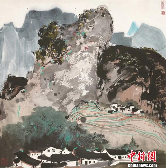 吴冠中的中国画《山水》，中国国家画院藏 主办方供图