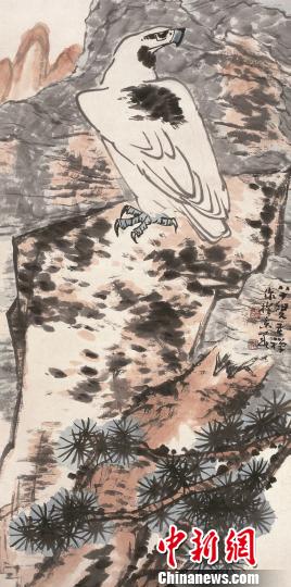 李苦禅的中国画《白鹰》，中国国家画院藏 主办方供图