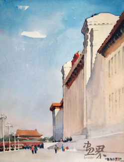 历史博物馆（水彩）1959-年-古-元