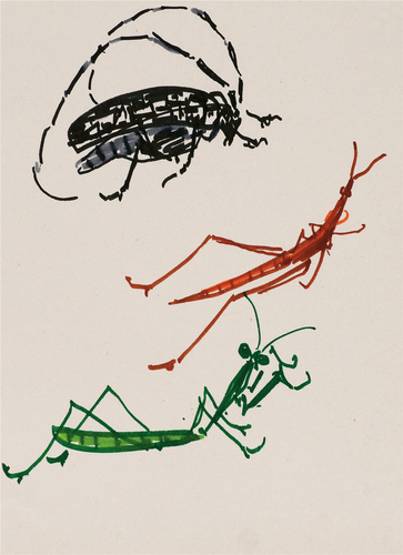85.叶浅予 秋虫系列之三  纸本、铅笔 21cm×15cm 1980年   2012年入藏