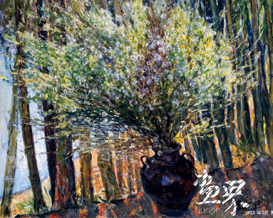 竹旁瓶花（布面油画）53×65cm-1995年-陈