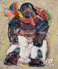 博克系列之七（油画）60×50cm-2014-2015年-砂-金