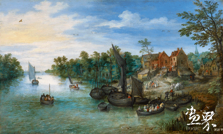 河流景观（油画）1612年-老扬·勃鲁盖尔