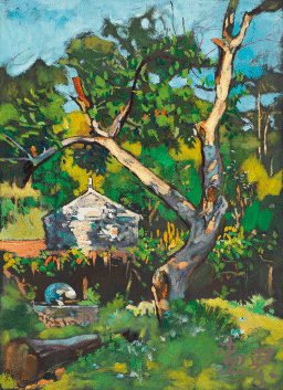 树（纸本油画）39×53cm-2001年-戴-泽
