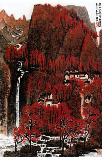 国画《万山红遍层林尽染》 李可染 作 中国美术馆藏