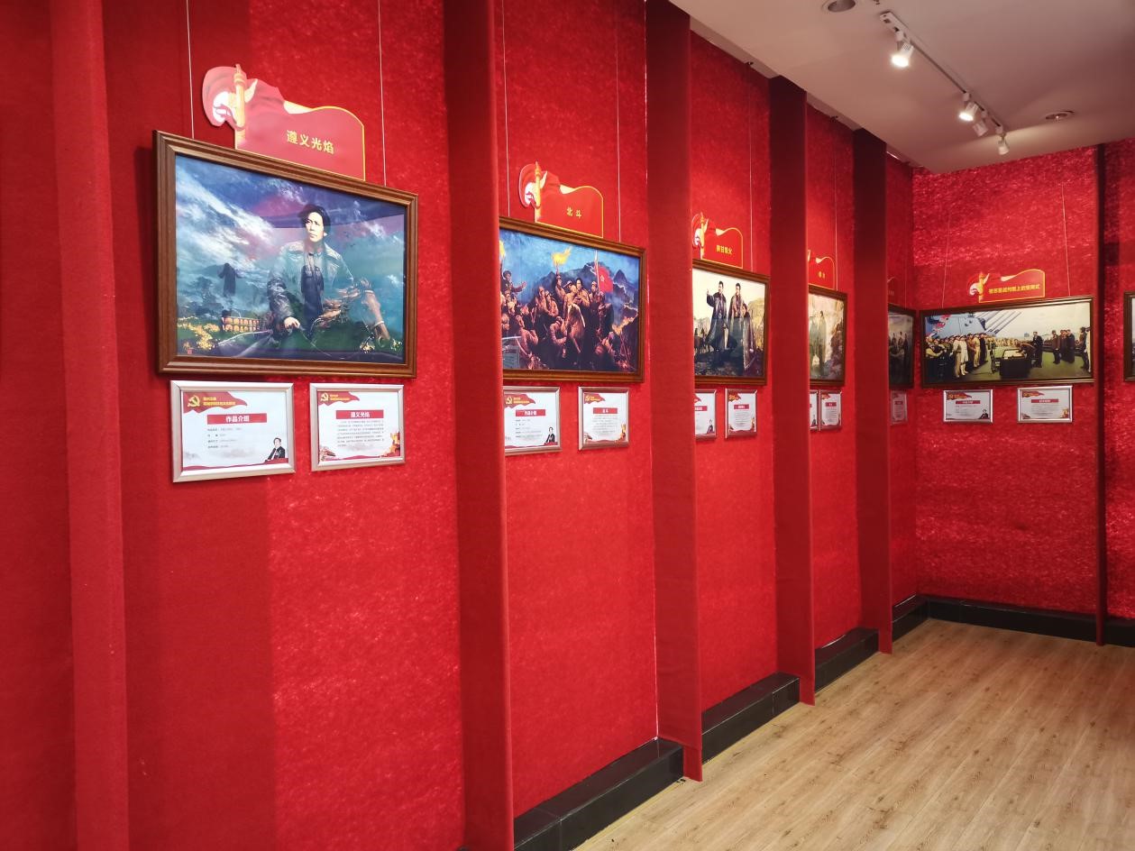 红色文化艺术展馆画作展现建党百年峥嵘岁月