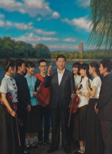 常青《未名湖畔》（油画） 2014  中国美术馆藏