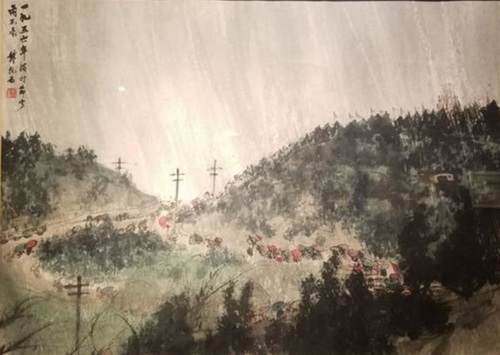 傅抱石《雨花台》（中国画） 1956 中国美术馆藏