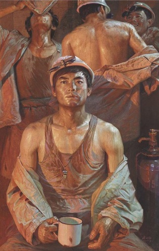 广廷渤《钢水·汗水》（油画） 1981  中国美术馆藏
