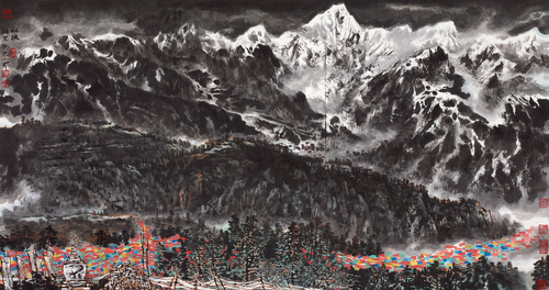 李小可—西藏系列《梅里山魂》 2013年 96×180cm