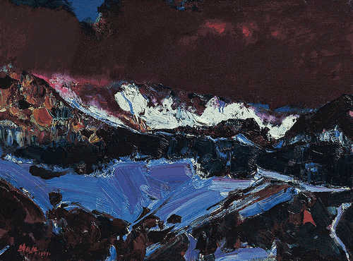 长白山·雪之二（油画）45×60cm-2000年-骆根兴