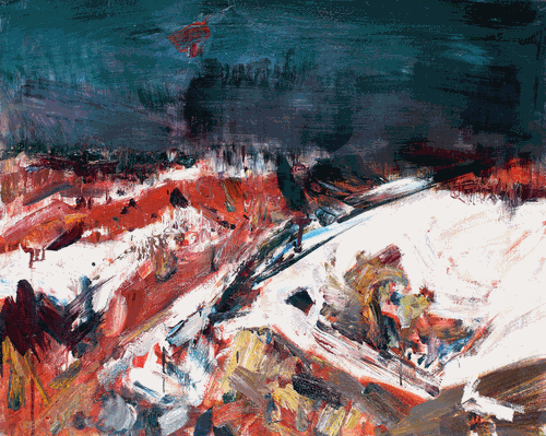 日照长白山（油画）61×77cm-2006年-骆根兴