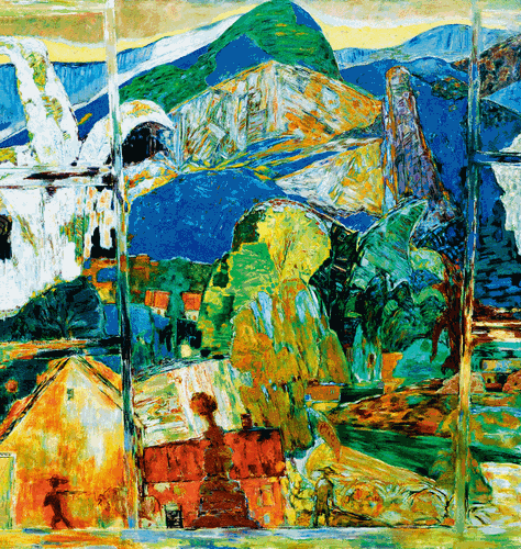 有窗的风景—山里有人家（油画）150×140cm-2005年-黄-菁