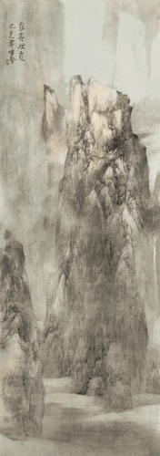 雪霁烟霞（国画）157.5×55cm-2019年-陈博贤