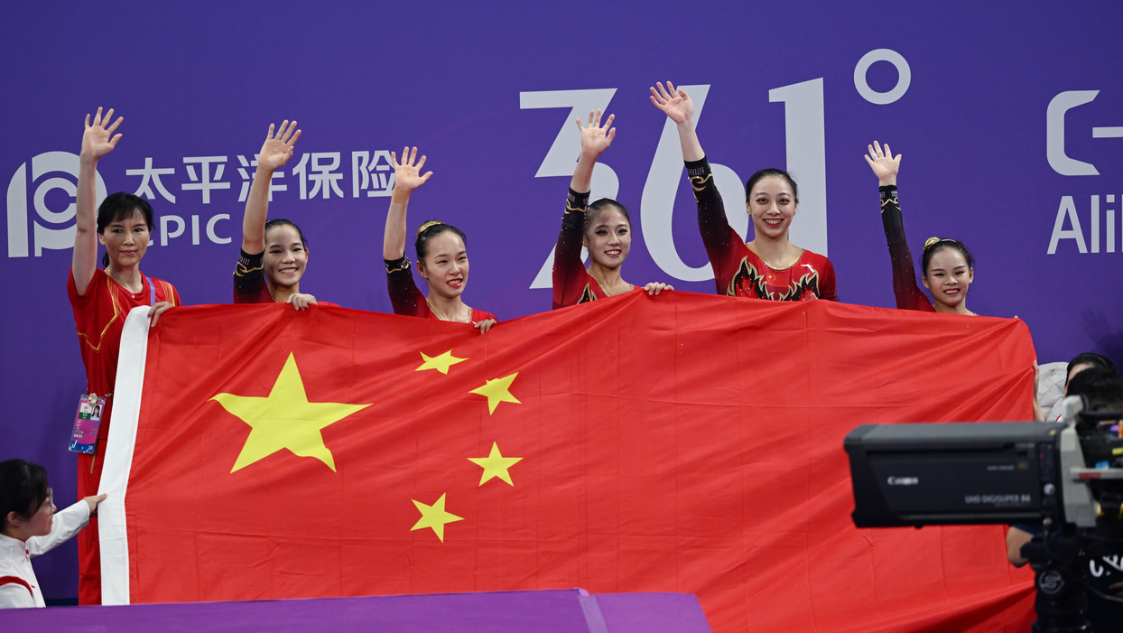 【高清组图】亚运13连冠！女子竞技体操团体决赛中国夺金