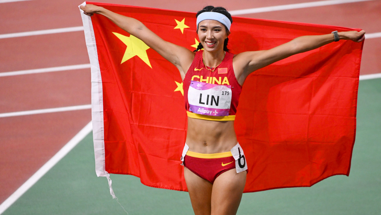 【高清组图】田径女子100米栏决赛 中国选手林雨薇夺金