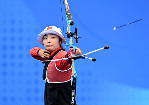 中国选手海丽玕在比赛中。