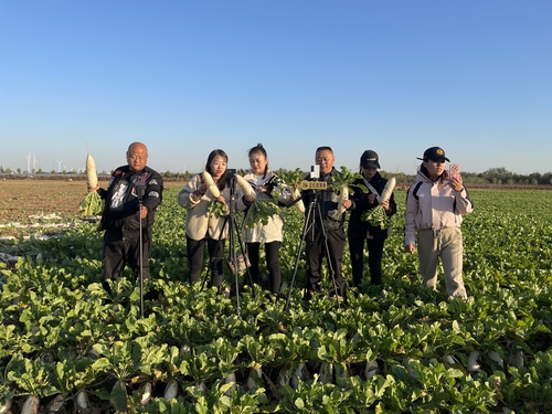 安阳市文峰区“安邦助农团”新媒体从业人员组织开展直播带货活动，帮助菜农销售滞销蔬菜。