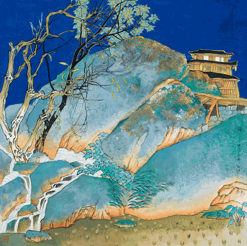 丽-日（国画）68×68cm-2022年-王雪峰