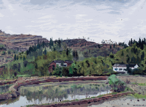 雨-过（油画）60×80cm-2016年-林-茂