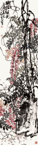 紫雪香帐（国画）180×48cm-2011年-郭石夫