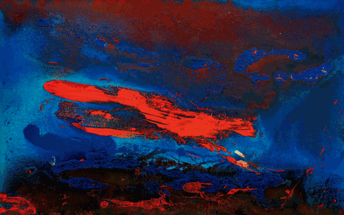 一笔红云（布面丙烯综合材料）100×160cm-2014年-马-路