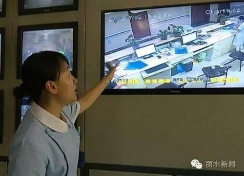 松阳县人民医院的监控视频显示当天产房门口的确没有其他产妇进出。  丽水新闻 图