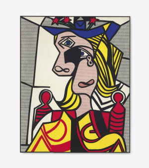 7.	美国艺术家罗伊•利希滕斯坦的《戴花帽的女人》