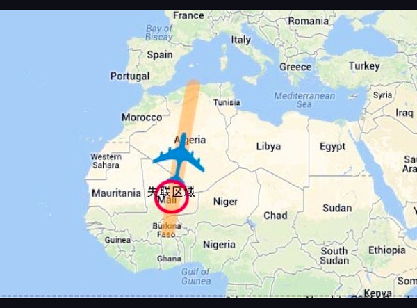 阿尔及利亚一架波音客机失联-航班号AH50173