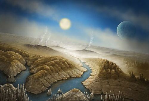 艺术家笔下描绘的开普勒452b。就算这颗行星真如天文学家合理“猜测”的那样，是一颗类似地球的岩石行星，那里也不会是适合我们生存的第二家园，而是10亿年后未来地球的惨淡模样。