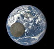 NASA卫星捕捉月球与地球“贴面”奇特景象