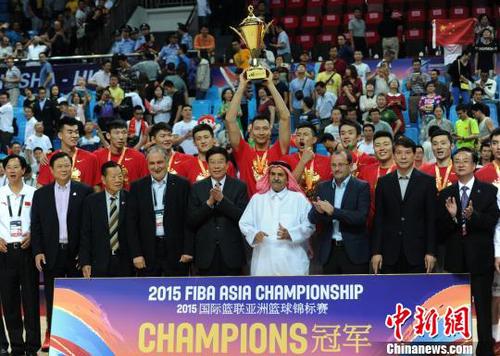 中国男篮第16次亚锦赛夺冠