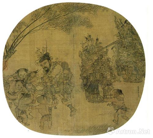 宋 李嵩 《市担婴戏图》 25.8 x 27.6cm  绢本设色 台北故宫博物院藏