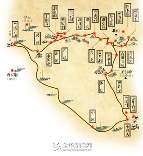 金华霞客古道路线图图片