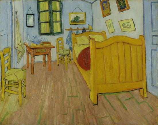 文森特·梵·高《卧室》（1888） 图片：Wikimedia Commons。