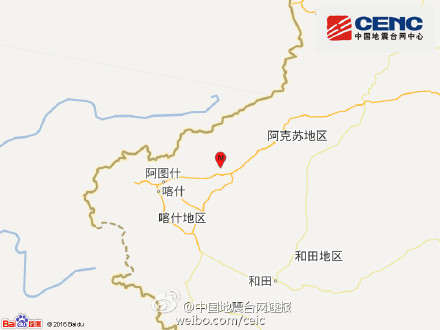 新疆阿克苏地区柯坪县发生3.2级地震震源深度8千米