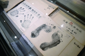 中华指纹博物馆里的指纹、掌纹、脚纹资料