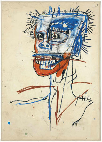 让-米歇尔·巴斯奎特（Jean-Michel Basquiat），《无题，狂人头像》（Untitled，Head of Madman），1982 图片：Courtesy Sotheby`s
