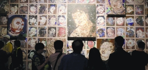 正在中华艺术宫举行的“丝路精魂——丁和古代龟兹石窟壁画艺术纪实”展览现场 早报记者 高剑平