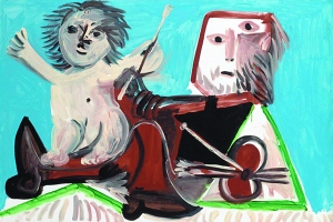 毕加索作品《画家和儿童》（1969）