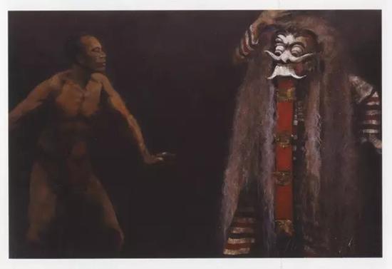阿末·扎基·安华，《恶神让特（Rangda）》，1996，亚克力、画布，120×181 cm