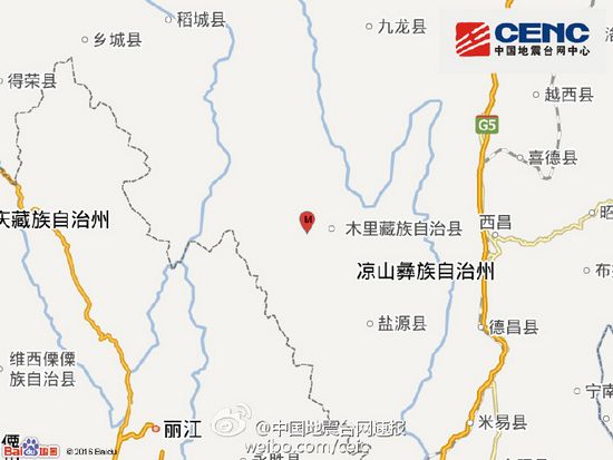 四川凉山州木里县发生3.4级地震震源深度8千米