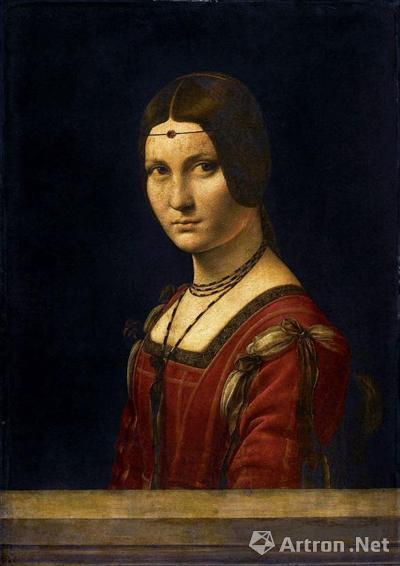 达·芬奇1490年创作的木板油画《La Belle Ferronnière》