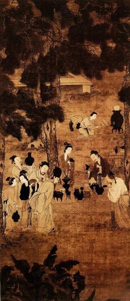 《博古图》宋 刘松年 绢本淡设色 128.3cm×56.6cm
台北故宫博物院藏