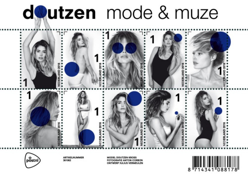 荷兰邮政局近日推出了维密超模杜晨·科洛斯的系列邮票。