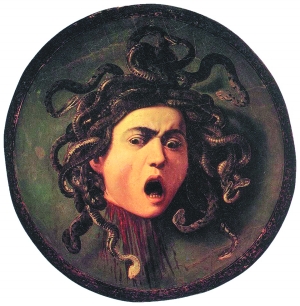 卡拉瓦乔绘制的盾牌《美杜莎》