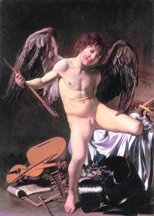 卡拉瓦乔油画作品《爱情战胜一切》