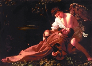 卡拉瓦乔油画作品《入迷的圣法兰西斯》