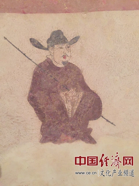 龙盛小学五代墓的壁画 中国经济网记者成琪/摄